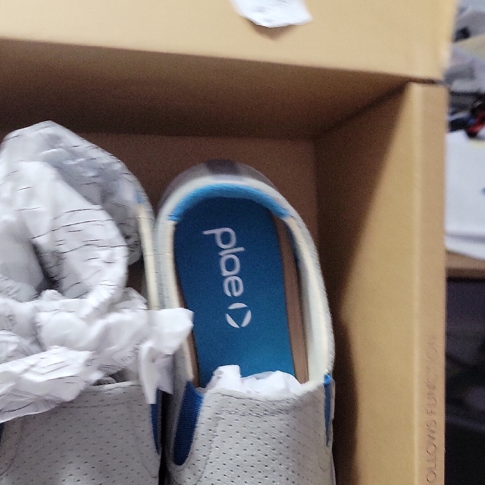 Plae Gray and Blue Slip-On Shoes
